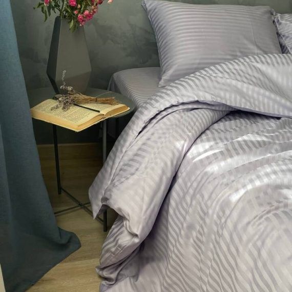 Постільна білизна Stripe Sateen stripe gray 1.5 фото